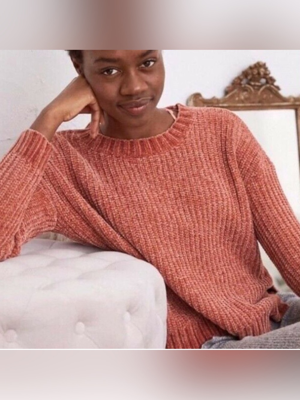 aerie Ribbed Crewneck Sweater - Rose Rust